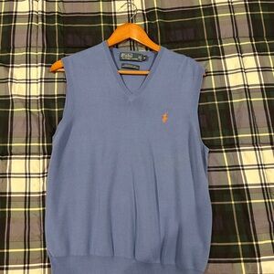 Polo by Ralph Lauren Men's Sweater Vest- Blue / size M/ fine gauge Pima cotton